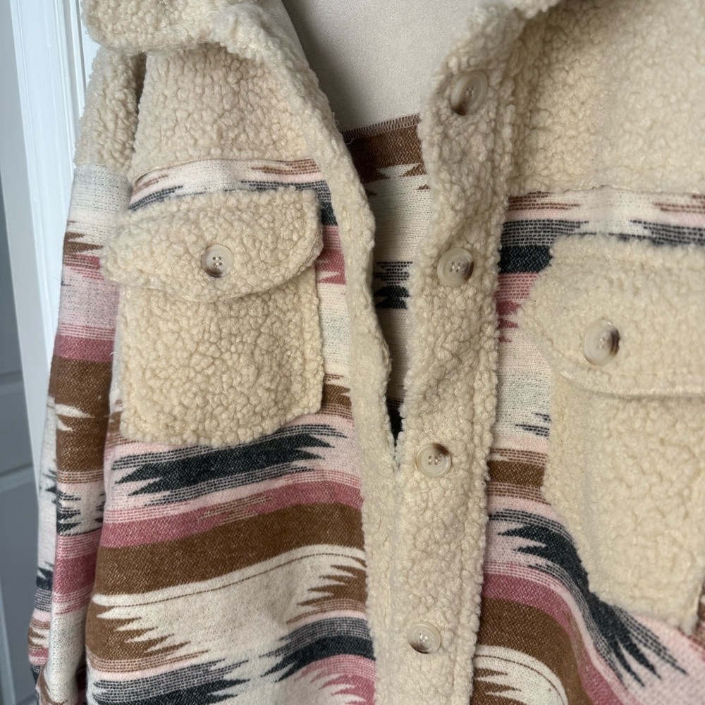 Altar'd State Multicolor Sherpa Jacket - Picture 3 of 5